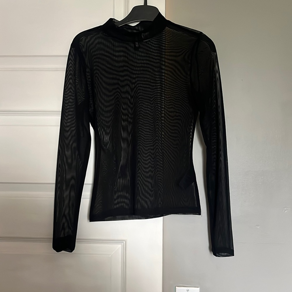 MESH SEE THROUGH BLACK TOP H&M